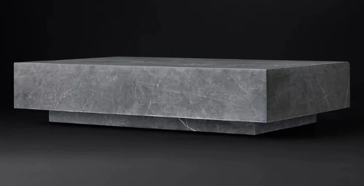 Marble Plinth Coffee Table Grey Marquina Marble Interior Design