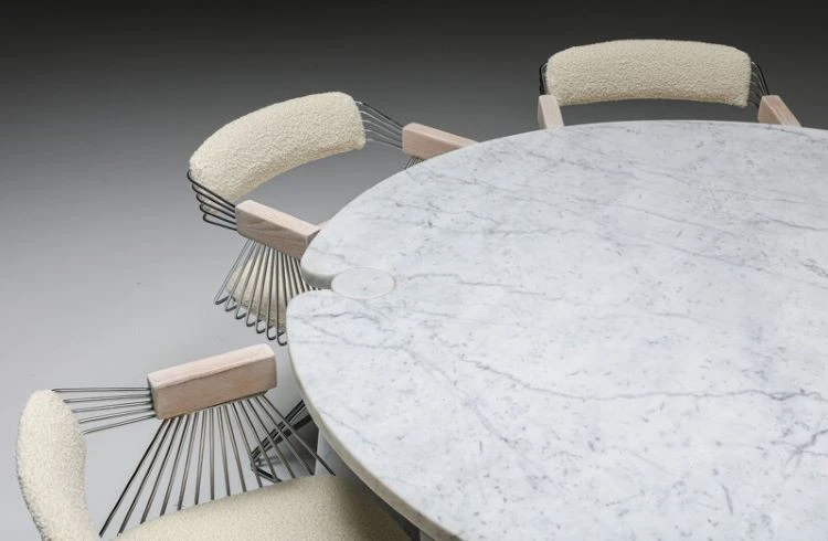 Carrara White Marble Round Coffee Table Stone Furniture